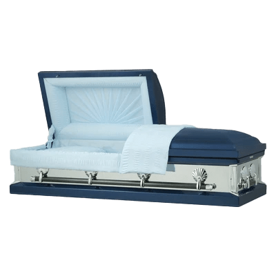 Photo of Titan Reflections Series | Dark Blue Steel Casket with Light Blue Interior